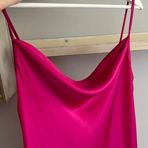 bebe satin slip dress Size Large in a bright pink (fuchsia)